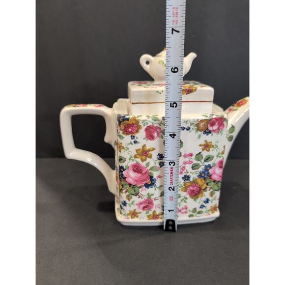 Vintage Sadler "Olde Chintz" teapot, Gold Gilding, Windsor England. 16 Oz - Picture 11 of 13